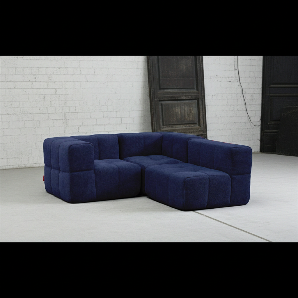 3 Teiliges Modulares Sofa – Blau