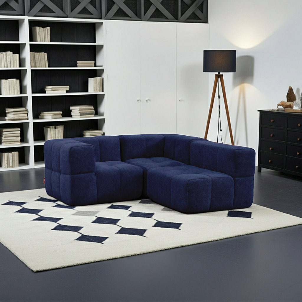 3 Teiliges Modulares Sofa – Blau