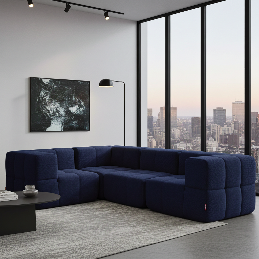 3 Teiliges Modulares Sofa – Blau