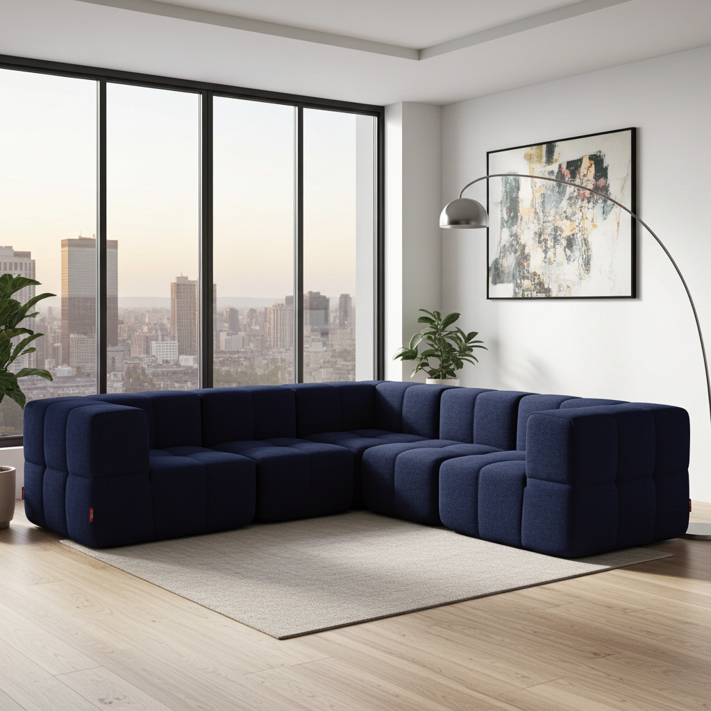 3 Teiliges Modulares Sofa – Blau