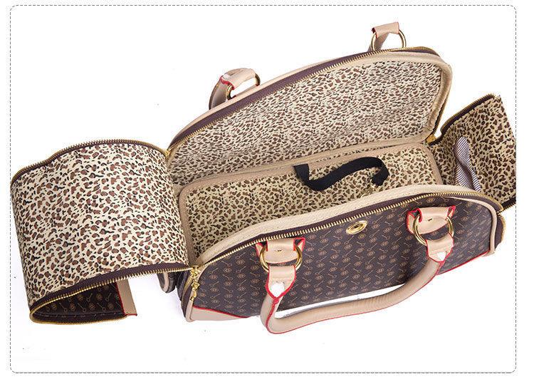 Luxury Leather Pet Travel Tote: Stylish And Practical Dog And Cat Carrier-4