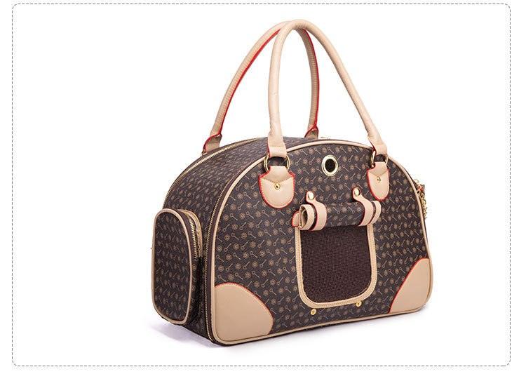Luxury Leather Pet Travel Tote: Stylish And Practical Dog And Cat Carrier-0