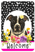 Pit Bull Welcome Indoor/Outdoor Aluminium Sign - 8" X 12"