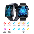 ECG smartwatch with blood pressure monitor, body temperature, blood glucose, heart rate, blood oxygen
