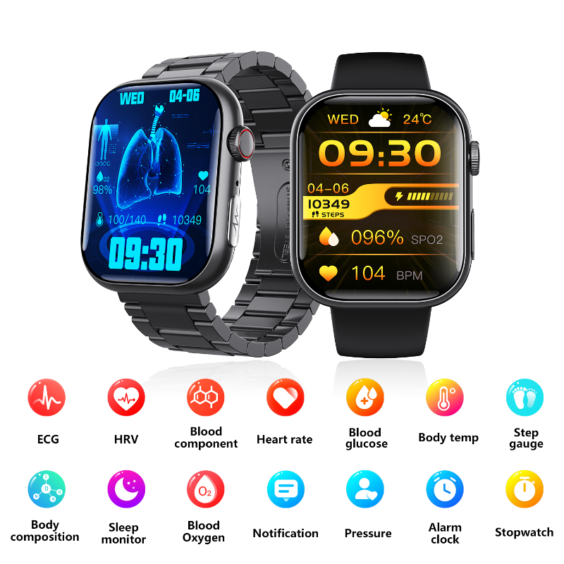 Best ECG Smartwatch of 2025 With Blood Pressure Monitor+Blood Glucose Monitoring