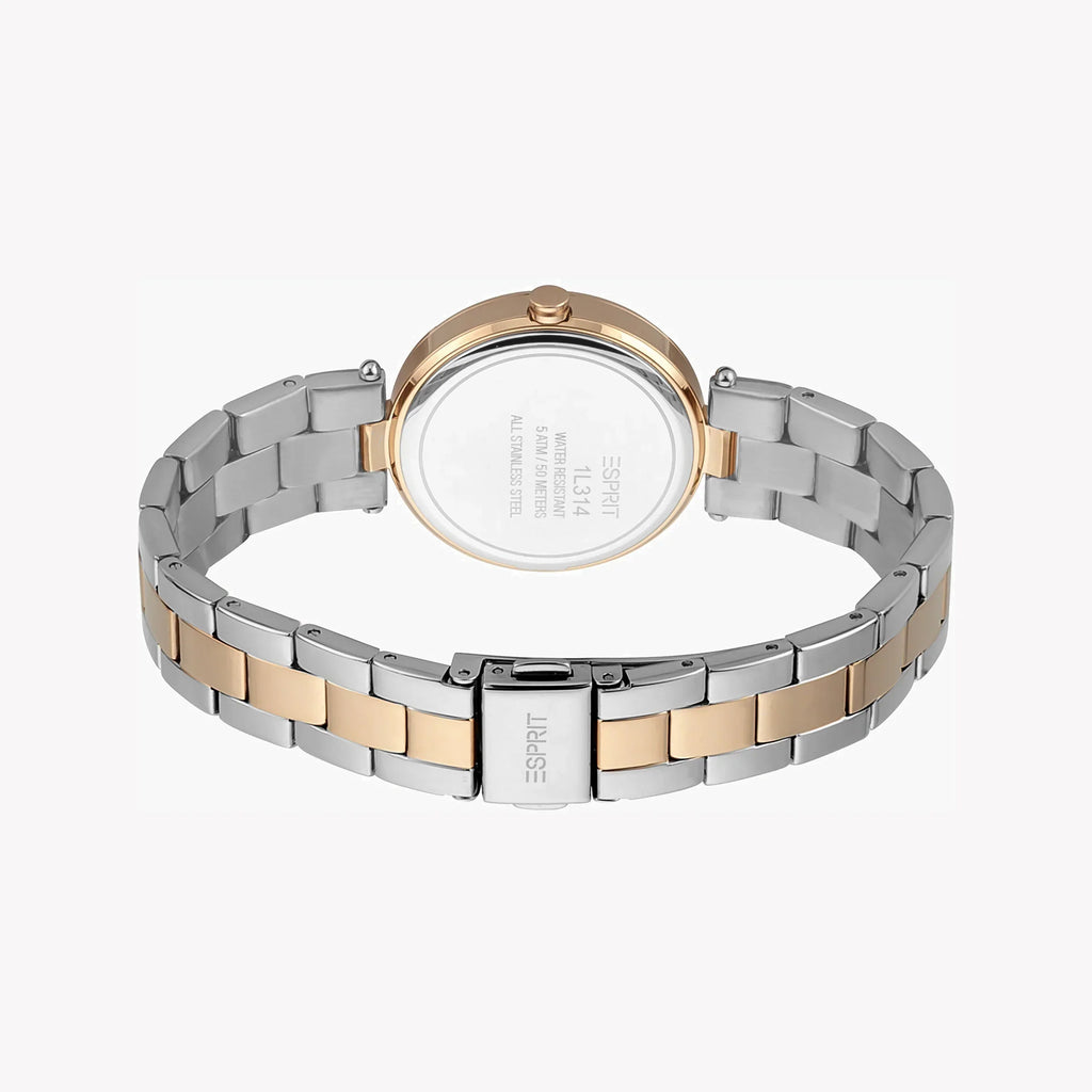 Esprit Women's Silver & Rose Gold Watch, Silver Dial | Es1l183m0085