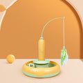 2 In 1 Pet Cat Toy With Feather For Self-Play Cat Turntable Pets Supplies Cat Toy Toys Cats Items Products