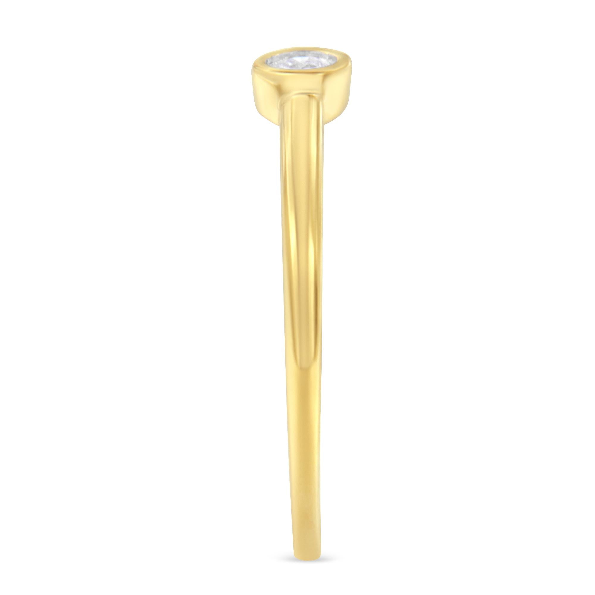 14K Yellow Gold Plated .925 Sterling Silver Miracle Set Diamond Ring (1/20 Cttw, J-K Color, I1-I2 Clarity)