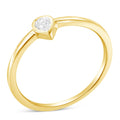 14K Yellow Gold Plated .925 Sterling Silver 1/20 Carat Diamond Teardrop Pear-Shaped Miracle Set Petite Fashion Ring (J-K Color, I1-I2 Clarity)