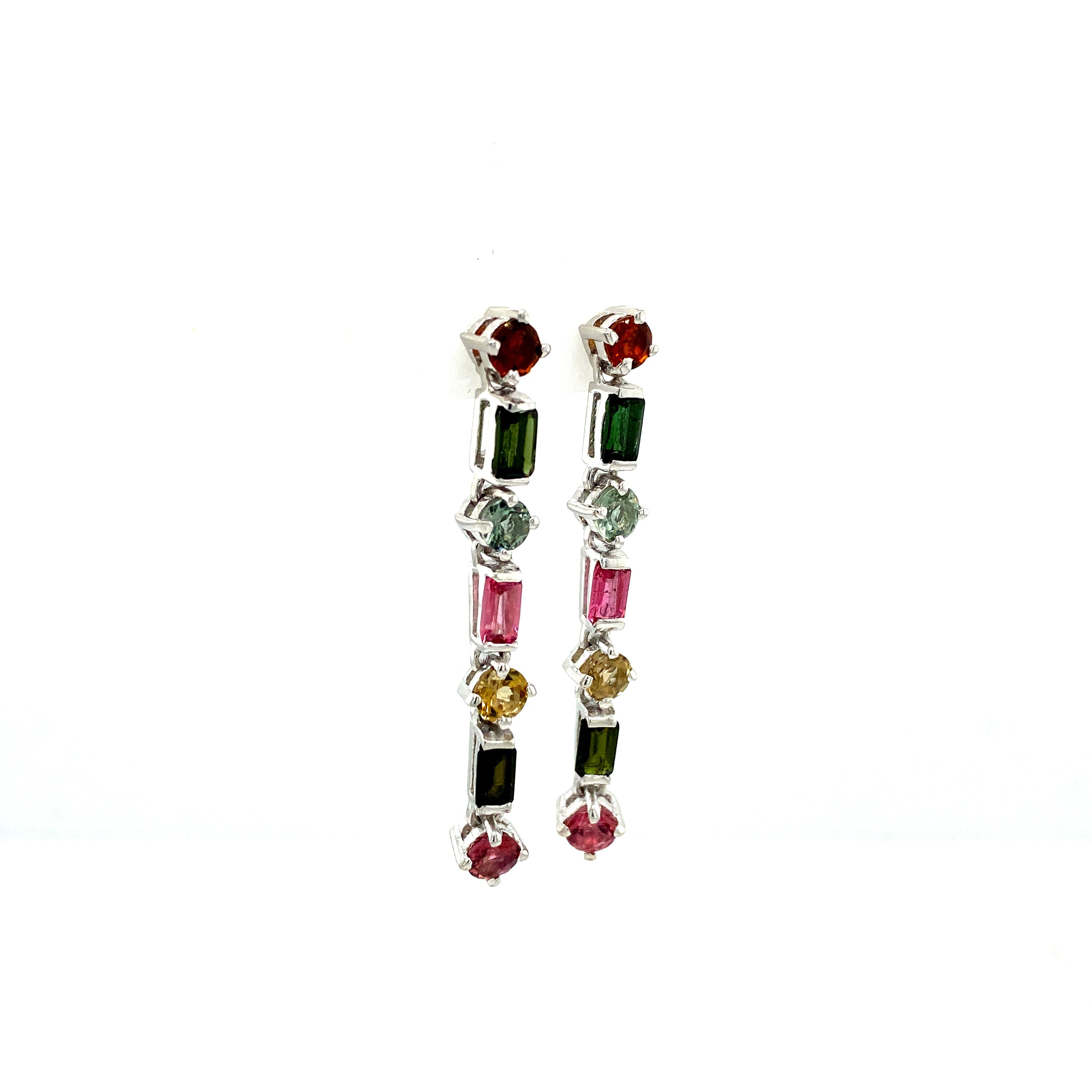Multi Tourmaline Earring in .925 Sterling Silver KST - 59283