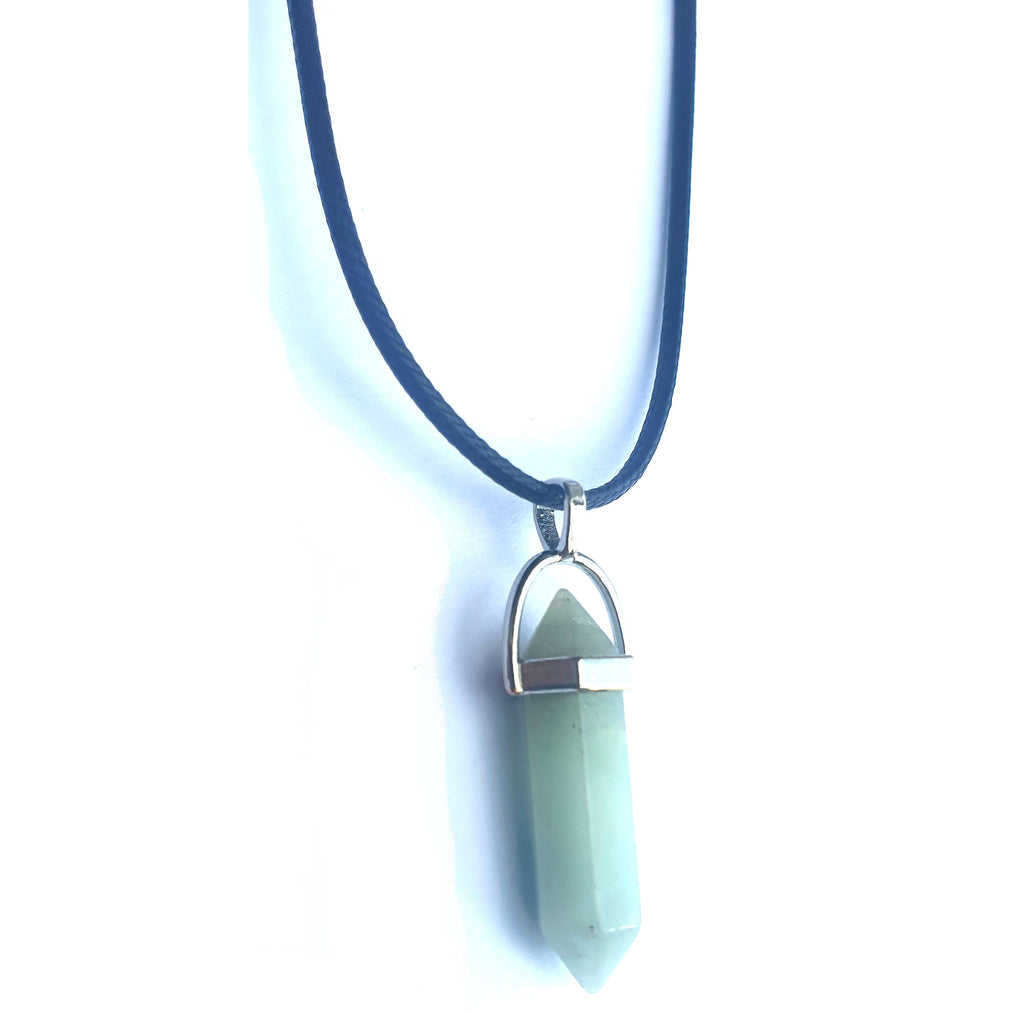 Crystal Pointed Pendant Necklace - Amazonite-2