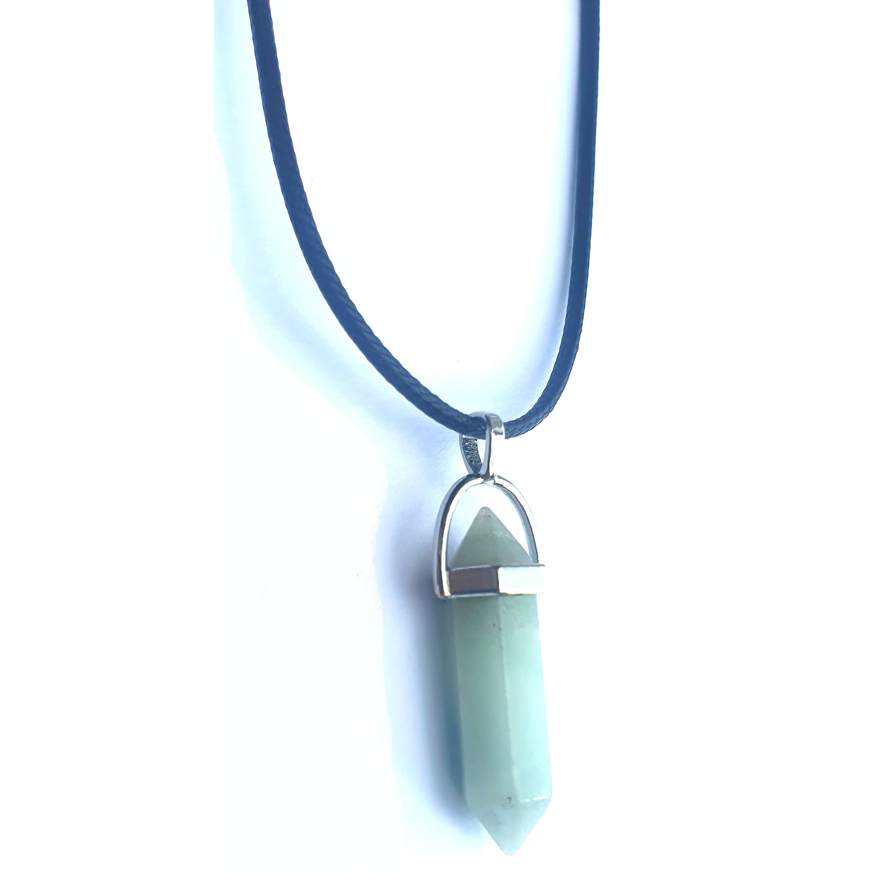 Crystal Pointed Pendant Necklace - Amazonite-2