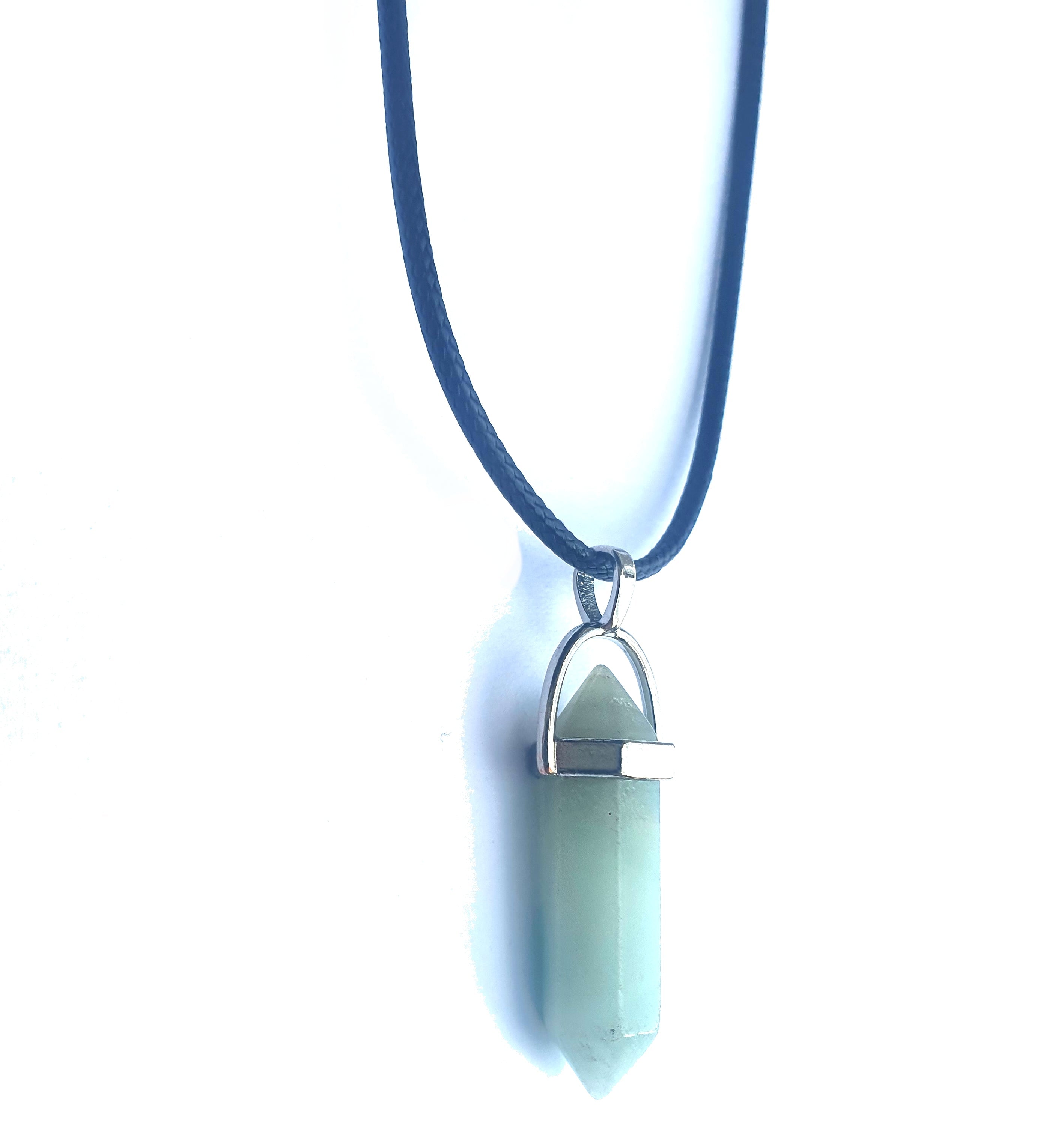 Crystal Pointed Pendant Necklace - Amazonite-3