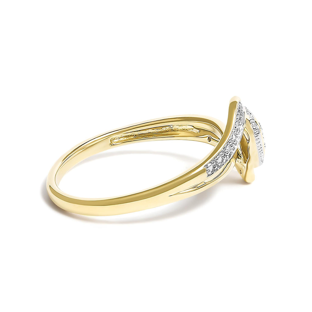 10K Yellow Gold Diamond Accent Filigree Heart Promise Ring (I-J Color, I3 Clarity)