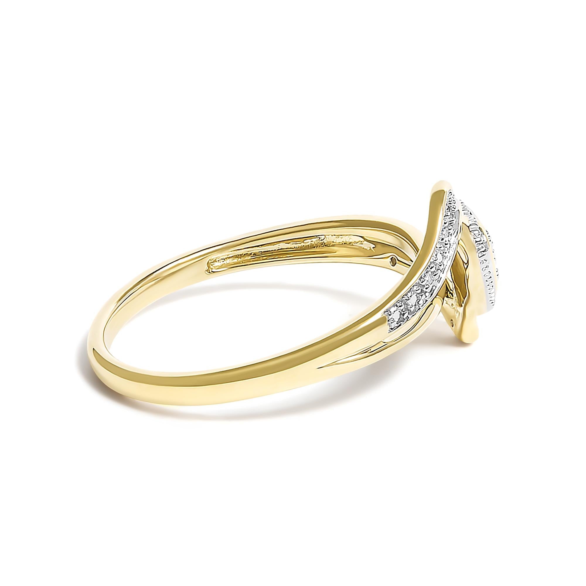 10K Yellow Gold Diamond Accent Filigree Heart Promise Ring (I-J Color, I3 Clarity)