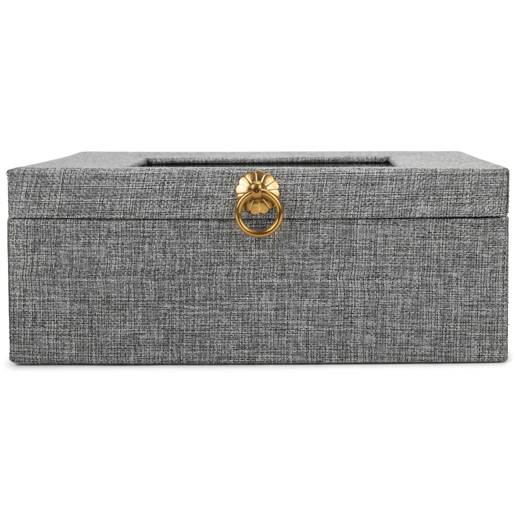 Adventure Awaits Grey Linen Music Box With Jewellery Insert