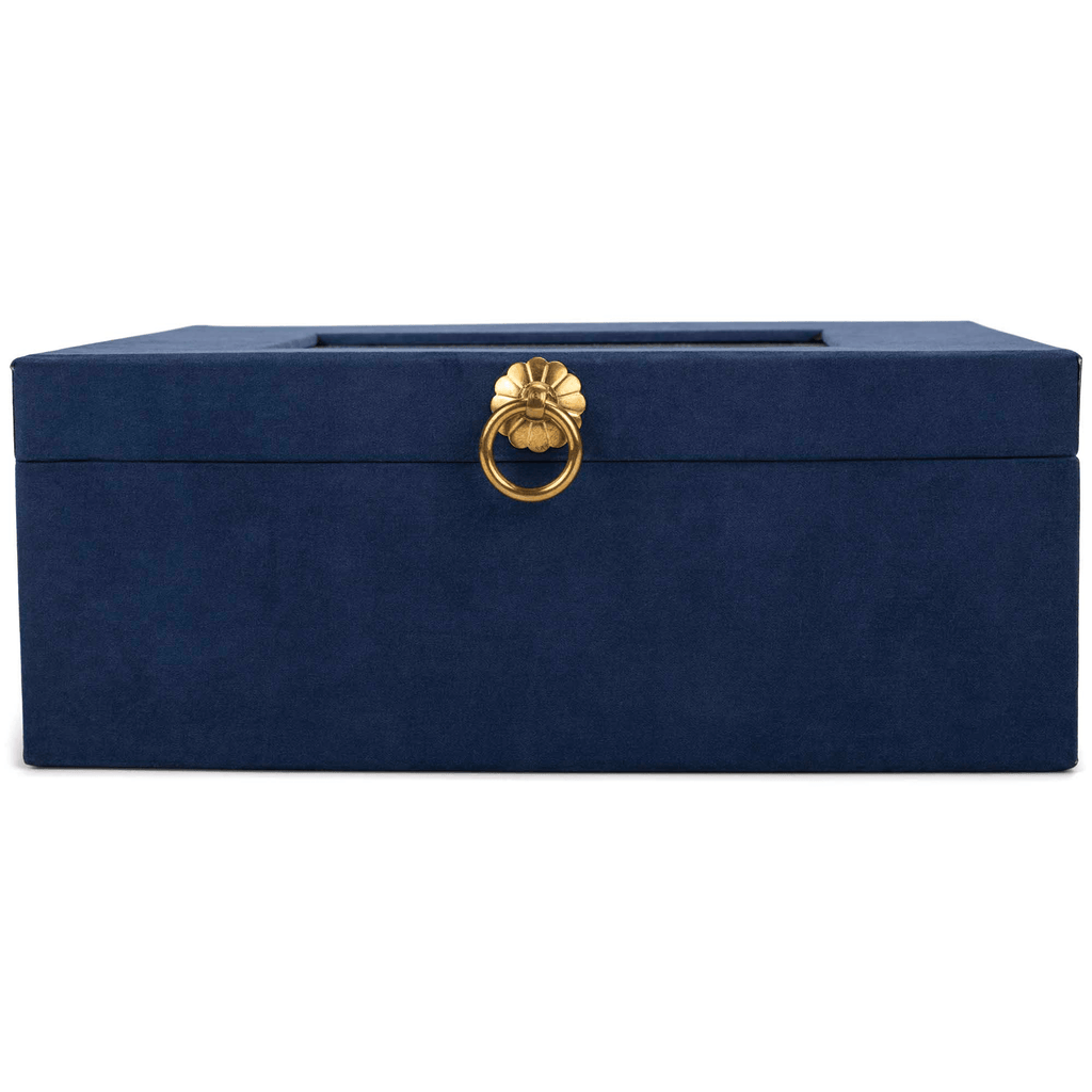 Navy Linen Music Box With Inspirational Art And Jewelry Insert