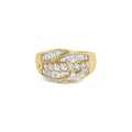 14K Yellow Gold 1.00 Cttw Diamond Cocktall Cluster 5 Stone Ring (H-I Color, SI1-I1 Clarity) - Ring Size 7