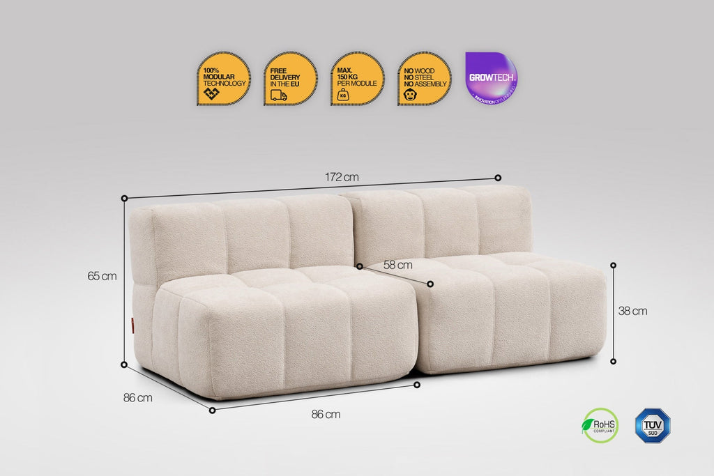 2 Teiliges Modulares Sofa – Beige