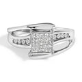 10K White Gold 1/3 Cttw Invisible Set Princess-cut Diamond Cluster Bypass Ring (H-I Color, SI1-SI2 Clarity)