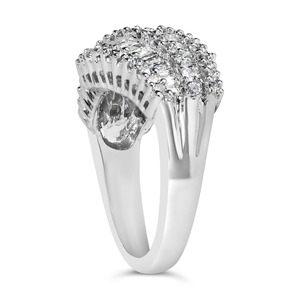 14K White Gold Diamond Cocktail Ring Band (1 3/4 Cttw, H-I Color, SI2-I1 Clarity)