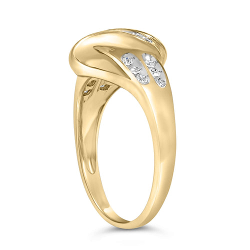 10K Yellow Gold Plated .925 Sterling Silver 1.0 Cttw Diamond Flower Cluster Open Halo Floral Ring (J-K Color, I2-I3 Clarity)