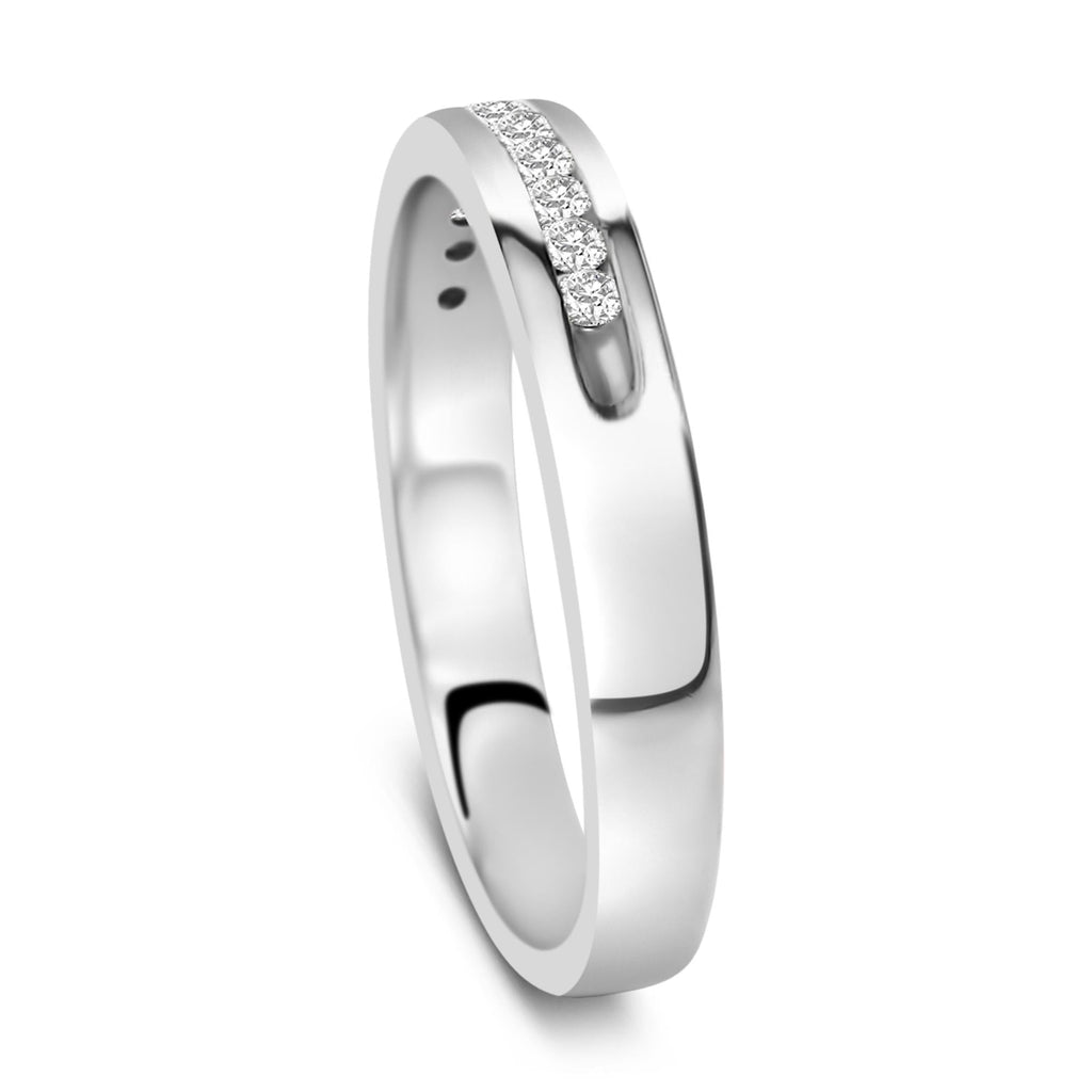 18K White Gold 1/4 Cttw Channel Set Brilliant Round-Cut Diamond Classic 11 Stone Wedding Band Ring (E-F Color, I1-I2 Clarity)