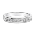 .925 Sterling Silver 1/2 Cttw Princess-Cut Diamond Channel-Set Half-Eternity Wedding or Anniversary Band Ring (H-I Color, I2 Clarity)