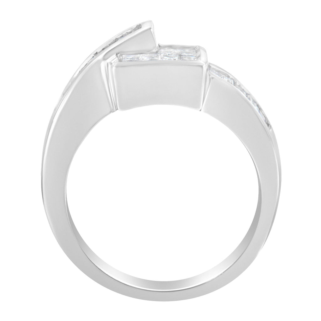 14K White Gold Princess and Baguette-cut Diamond Ring (1 1/3 Cttw, G-H Color, SI2-I1 Clarity)