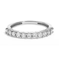 IGI Certified 1/2 Cttw Diamond 10K White Gold Prong Set Fluted Band Style Ring (I-J Color, I2-I3 Clarity)