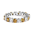 14K White Gold 3.00 Cttw Alternating White and Yellow Lab-Grown Diamond Eternity Band Ring (F-G Color, VS1-VS2 Clarity)