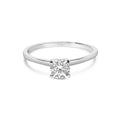 14K White Gold 1/2 Cttw Round Lab Grown Diamond 4 Prong Solitaire Engagement Ring (F-G Color, VS2-SI1 Clarity)
