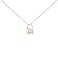 14K Rose Gold Plated Sterling Silver Diamond Accent Mom Heart Pendant Necklace-0