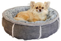 Rosewood plush donut dog bed grey