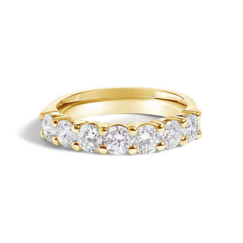 14K Gold 1 1/2 Cttw Diamond 7 Stone Band Ring