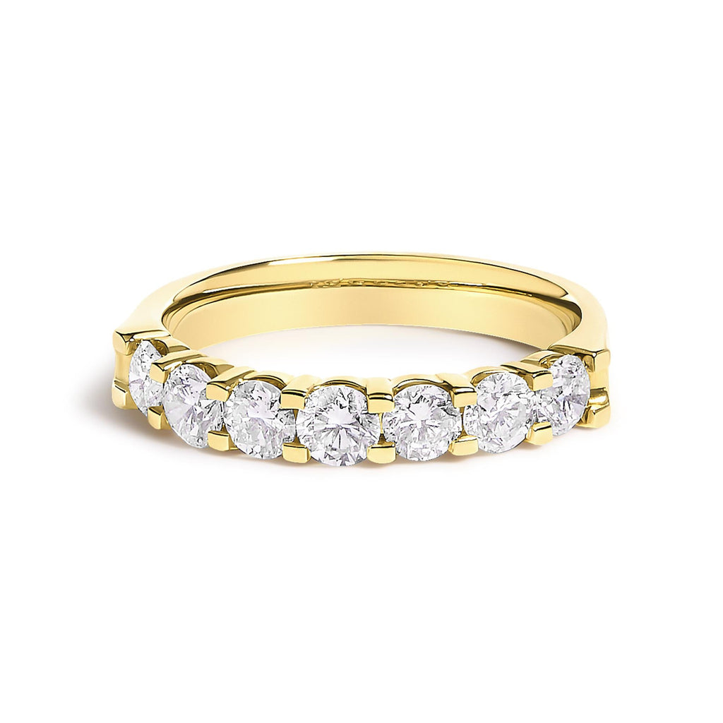 14K Gold 1.0 Cttw Diamond 7 Stone Band Ring