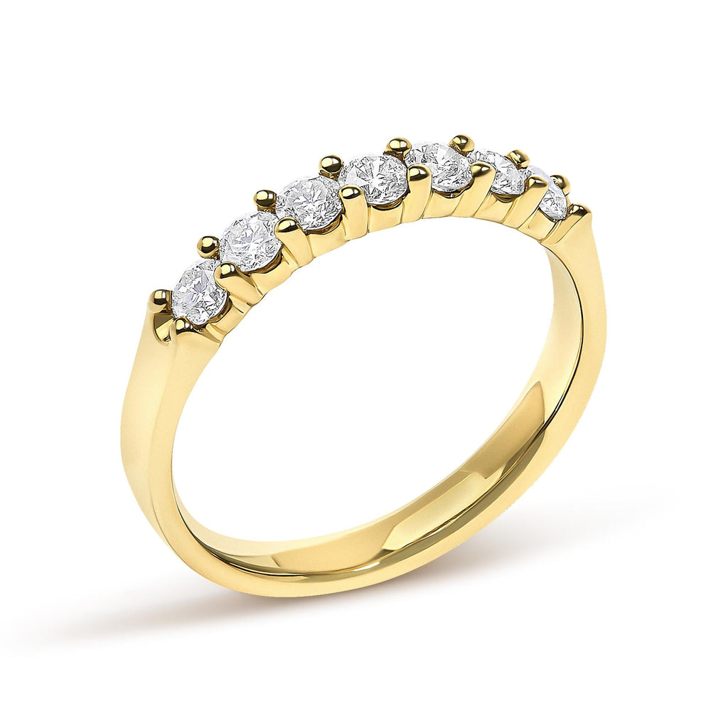 14K Gold 1/2 Cttw Diamond 7 Stone Band Ring