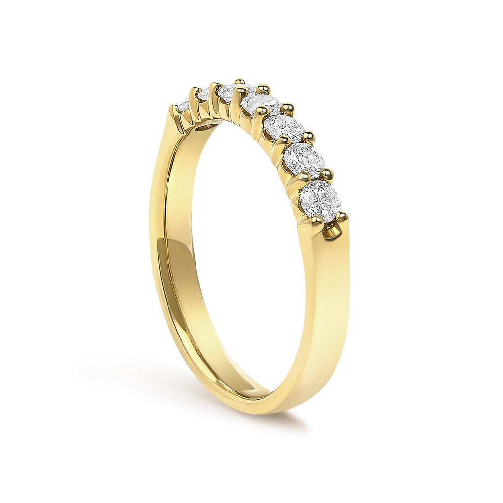 14K Gold 1/2 Cttw Diamond 7 Stone Band Ring