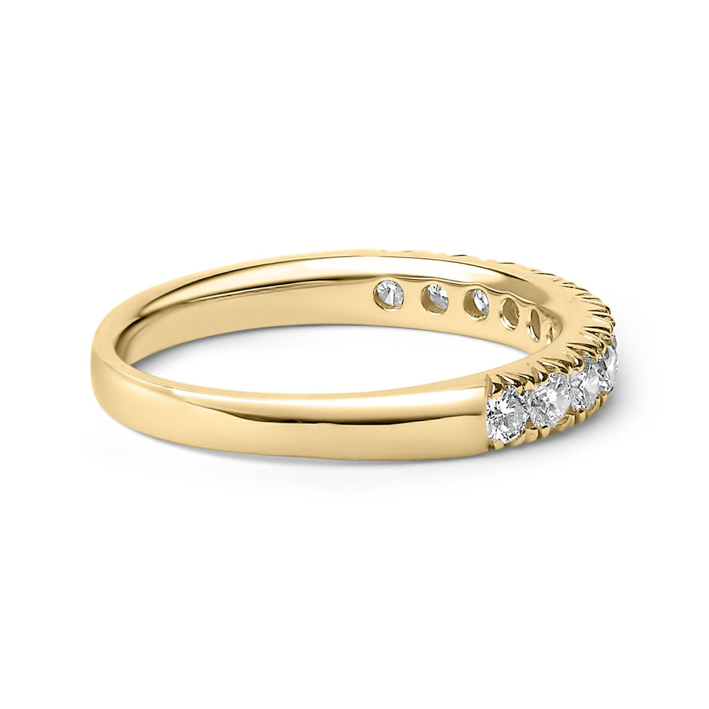 14K Gold 1/2 Cttw Round Diamond 11 Stone Classic Band