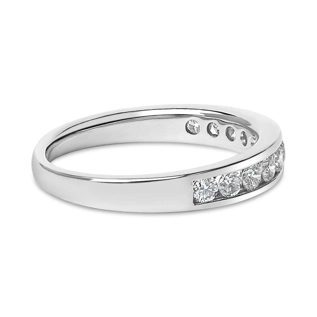 14K Gold 1/2 Cttw Round Diamond 11 Stone Channel Set Band