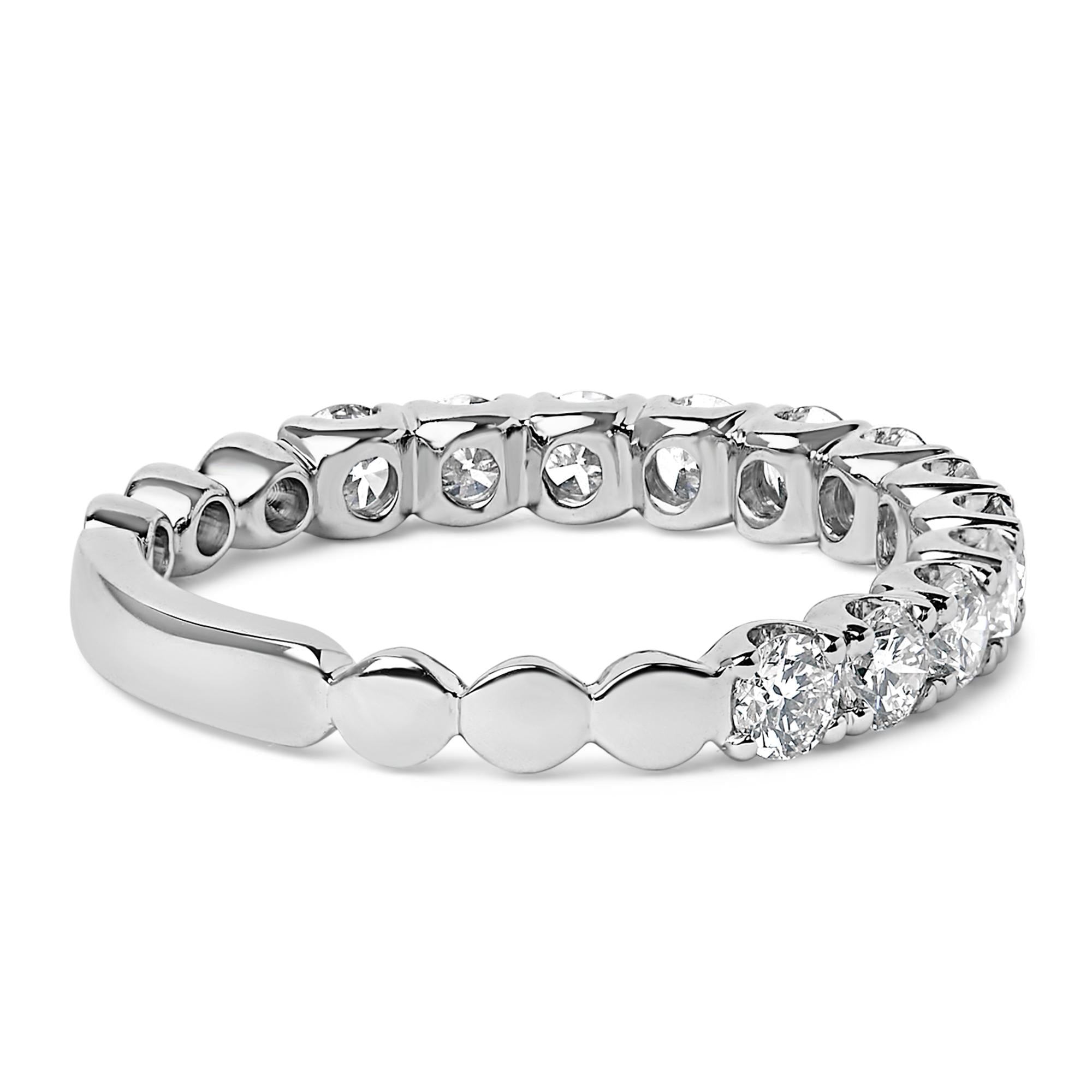 14K Gold 1.00 Cttw Round Diamond Prong Set Wedding Band