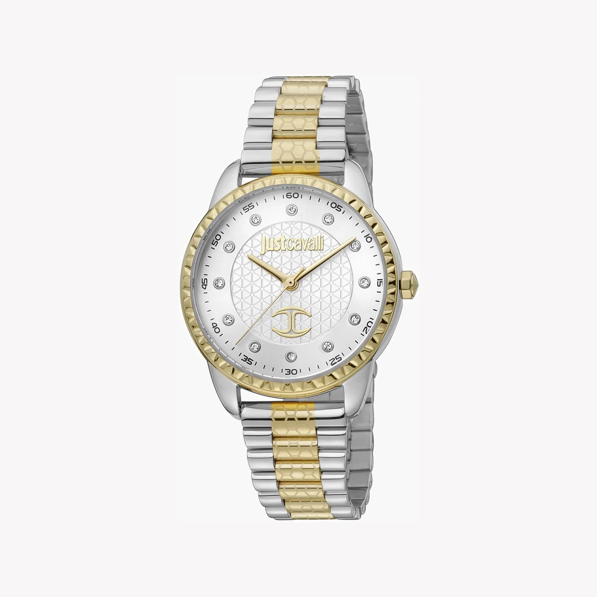 Just Cavalli Women's Silver & Gold Watch, Silver Dial | Jc1l176m0085