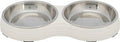 Trixie Double Cat Food Bowl Melamine Stainless Steel White-0