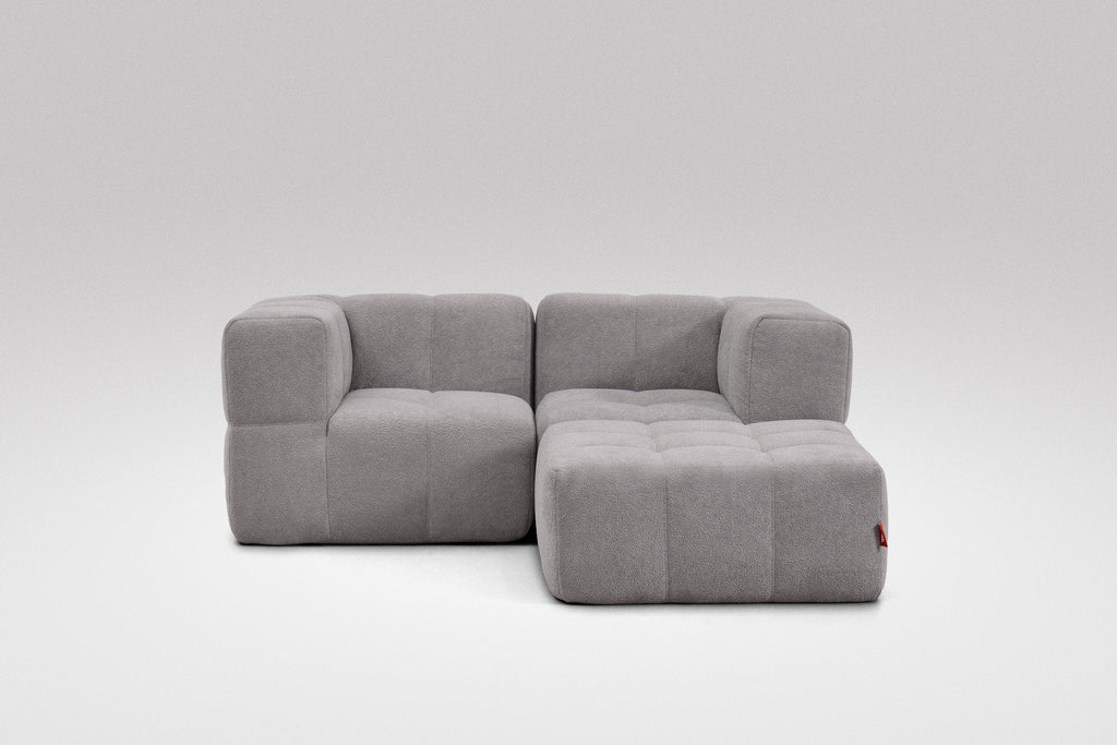 3 Teiliges Modulares Sofa – Grau-1
