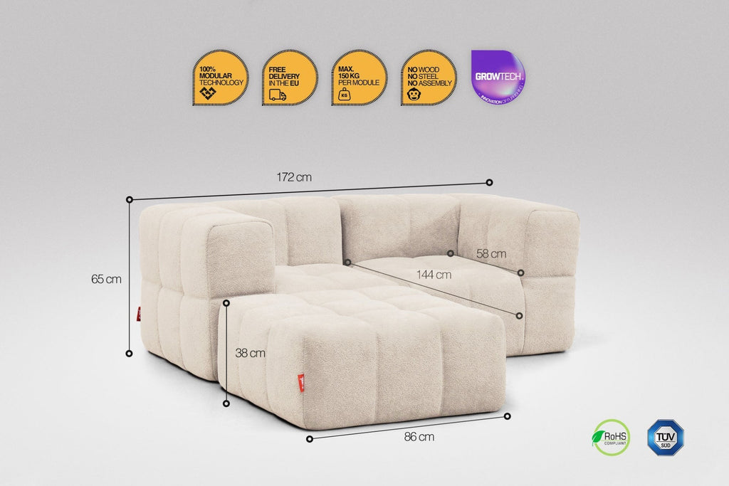 3 Teiliges Modulares Sofa – Beige