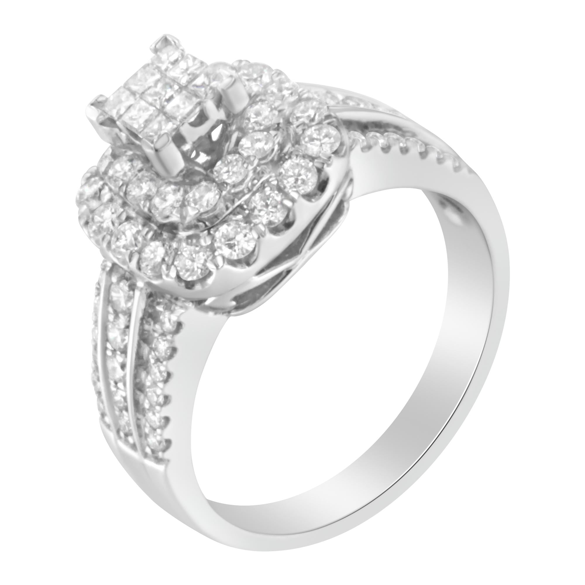 14K White Gold Diamond Vintage Ring (1 cttw, H-I Color, I1-I2 Clarity)