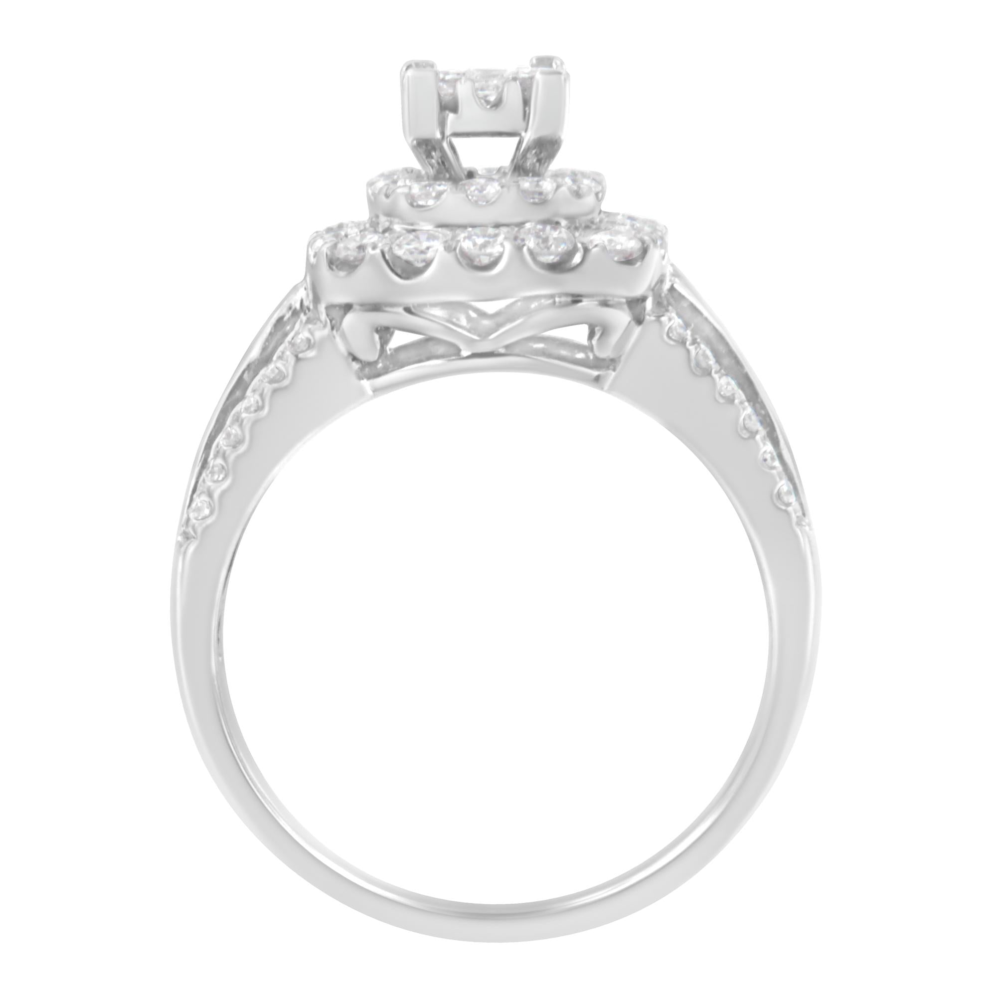 14K White Gold Diamond Vintage Ring (1 cttw, H-I Color, I1-I2 Clarity)