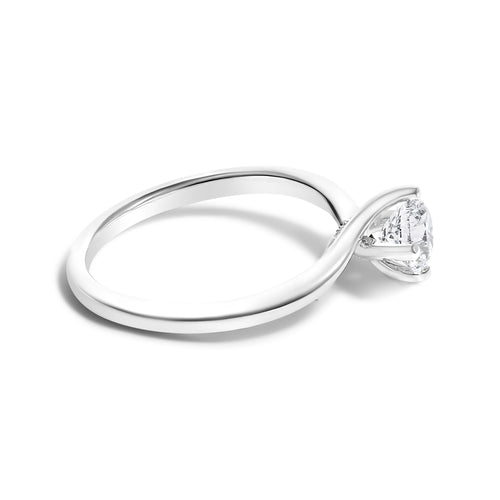14K White Gold 4/5 Cttw Round Lab Grown Diamond Bypass Solitaire Engagement Ring (F-G Color, VS1-VS2 Clarity)