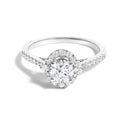 14K White Gold 1.00 Cttw Lab-Grown Diamond Oval Shaped Halo Engagement Ring (F-G Color, VS1-VS2 Clarity)