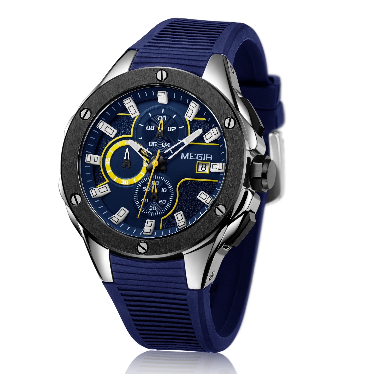 MEGIR Men Sport Military Watch Luxury Luminous Waterproof Chronograph Quartz Wristwatch Date Clock Relogio Masculino 2053